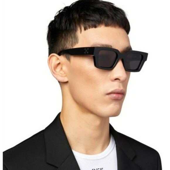 Off-White VIRGIL Men Sunglasses Black Grey Square OERI008 1307 NEW AUTHENTIC - Picture 10 of 11